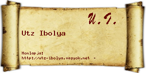 Utz Ibolya névjegykártya